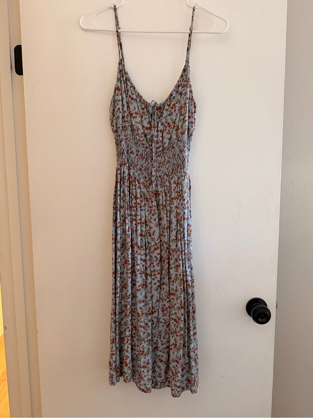 Dress Forum Light Blue Floral Tie-Front Maxi Dress